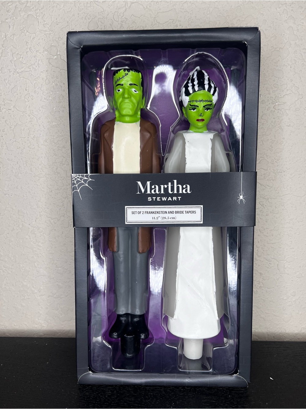 NEW Martha Stewart Frankenstein & Bride of Frankenstein Taper Candle Set